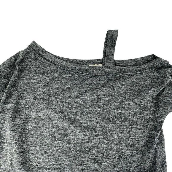 Gray Boat Neck Cozy Soft Long Sleeve Top Balloon Sleeve Size M La Miel Casual - Picture 2 of 6